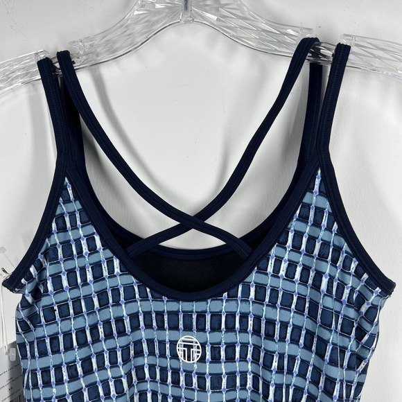 Tory Burch Cross-Back Shelf-Bra Tank Navy Blue XS - Picture 6 of 10